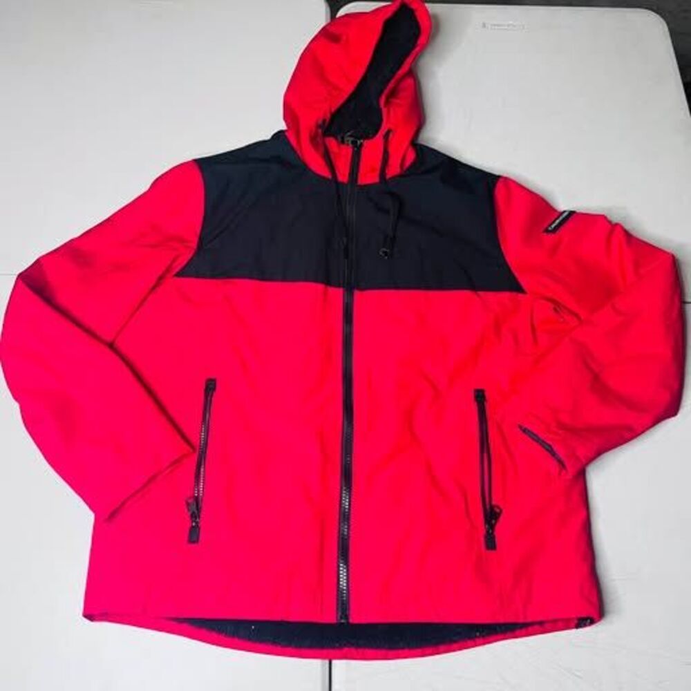 Calvin Klein Red and Black Hooded Jacket